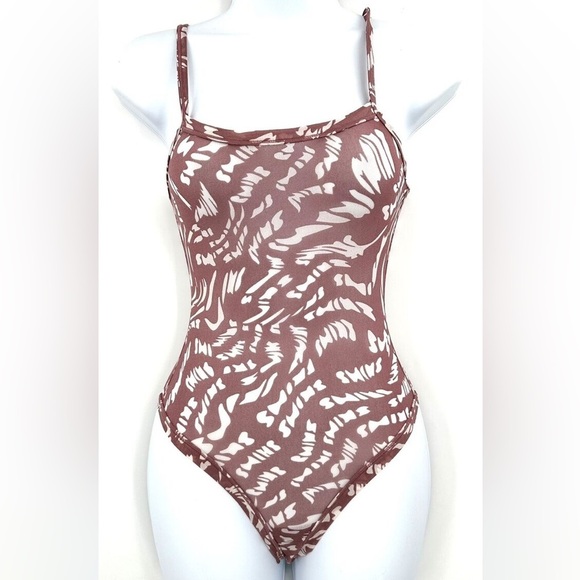 Skims size XS Summer Mesh Logo Sheer Thong Bodysuit Sexy Body Suit - Picture 1 of 9